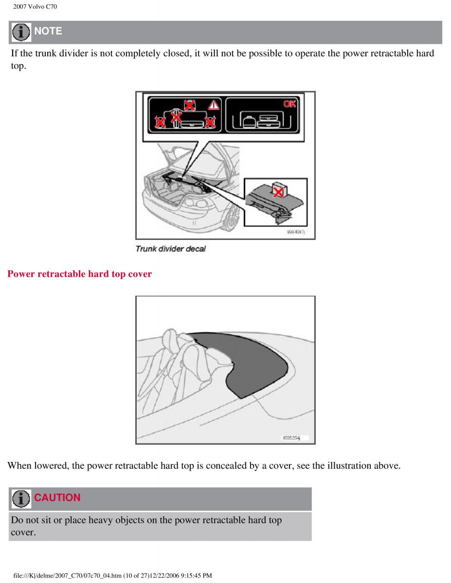 Volvo C70 M II 2 owners manual / page 111