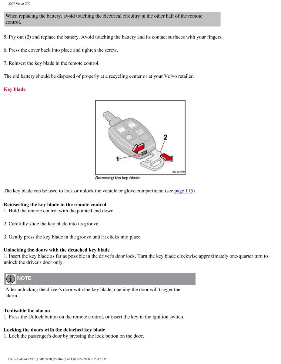 Volvo C70 M II 2 owners manual / page 133