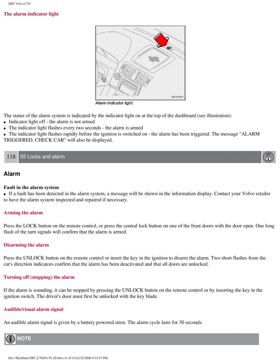 Volvo C70 M II 2 owners manual / page 139