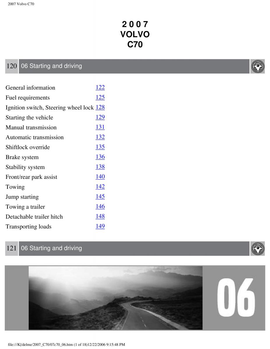 Volvo C70 M II 2 owners manual / page 142