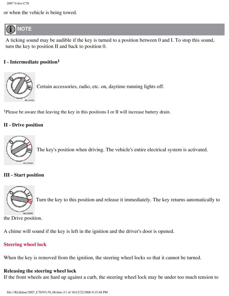 Volvo C70 M II 2 owners manual / page 152