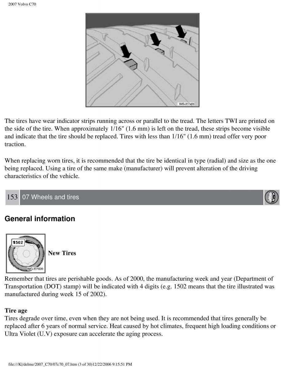 Volvo C70 M II 2 owners manual / page 162