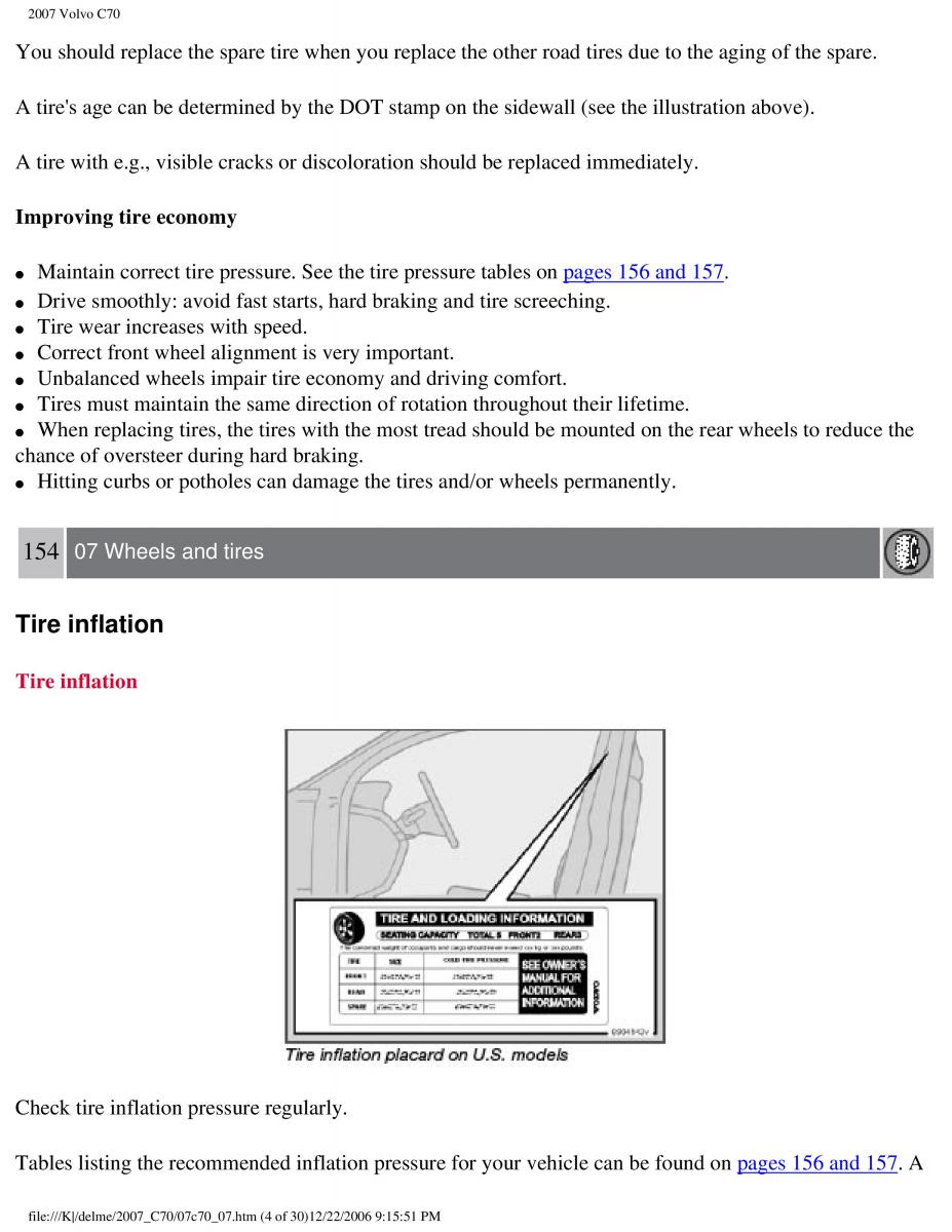 Volvo C70 M II 2 owners manual / page 163