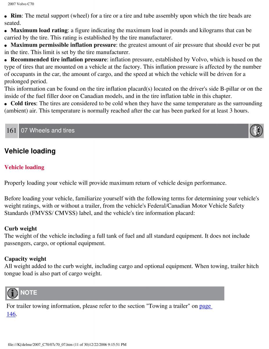 Volvo C70 M II 2 owners manual / page 170