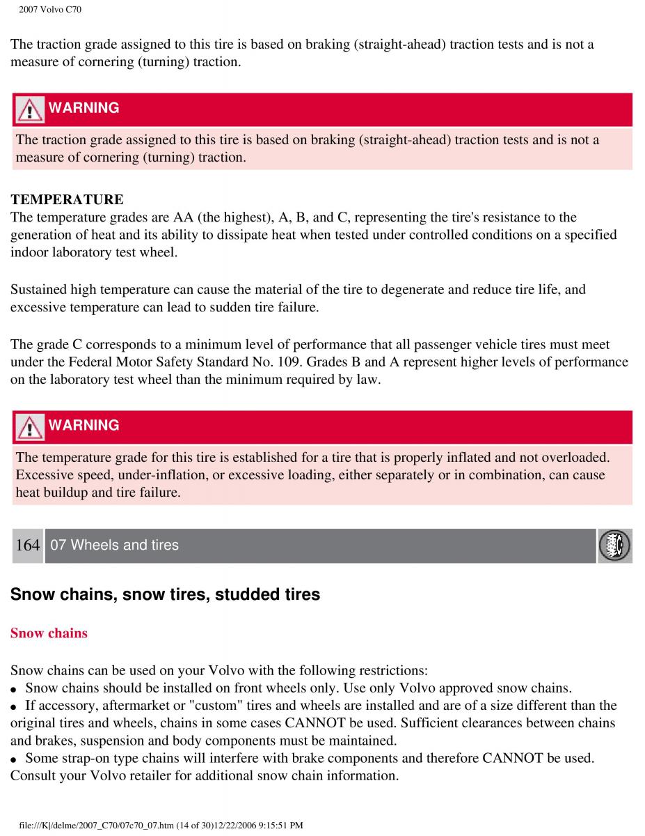 Volvo C70 M II 2 owners manual / page 173