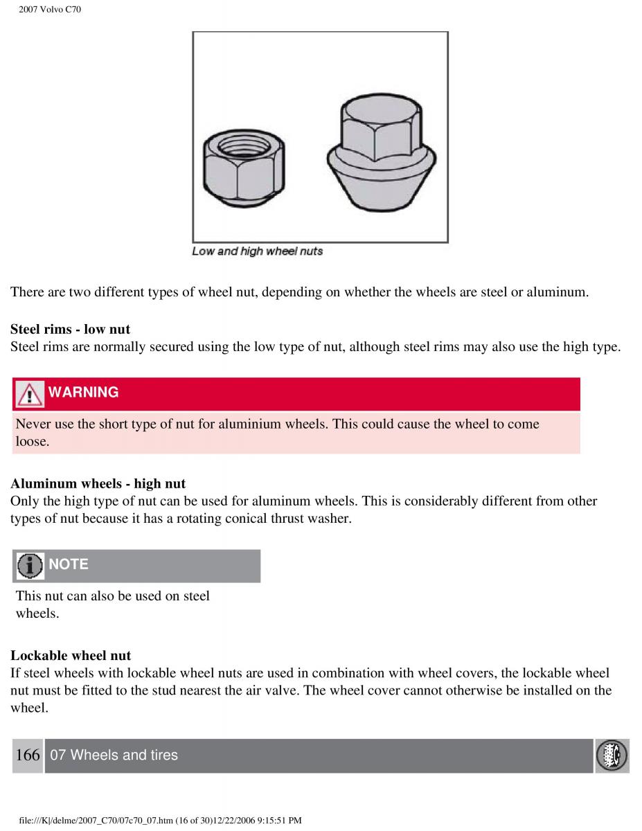 Volvo C70 M II 2 owners manual / page 175