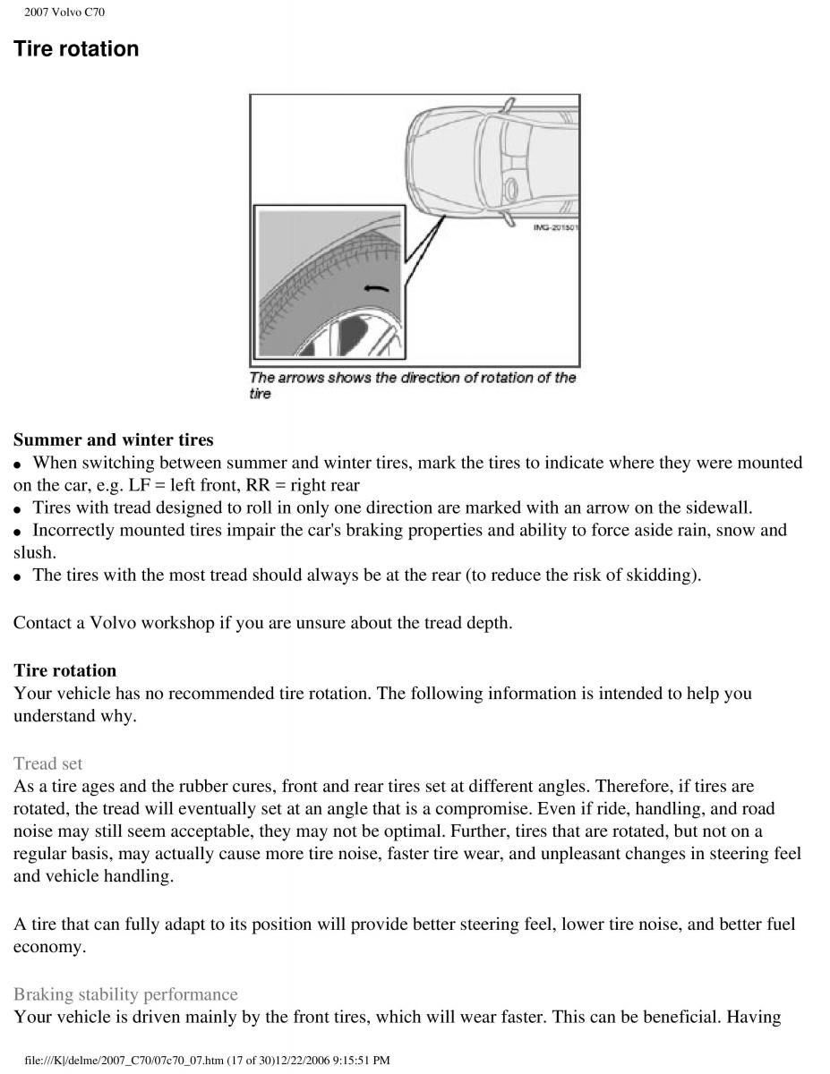 Volvo C70 M II 2 owners manual / page 176