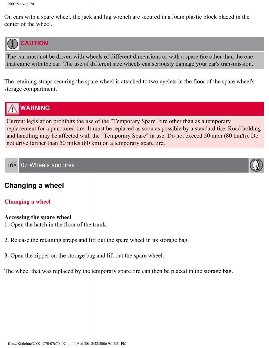 Volvo C70 M II 2 owners manual / page 178