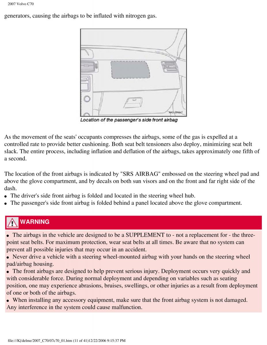 Volvo C70 M II 2 owners manual / page 18