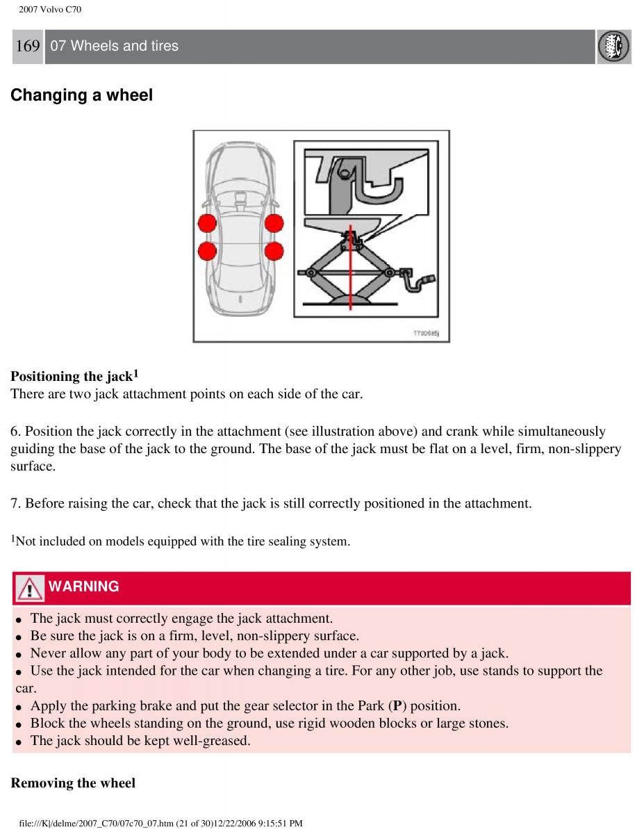 Volvo C70 M II 2 owners manual / page 180