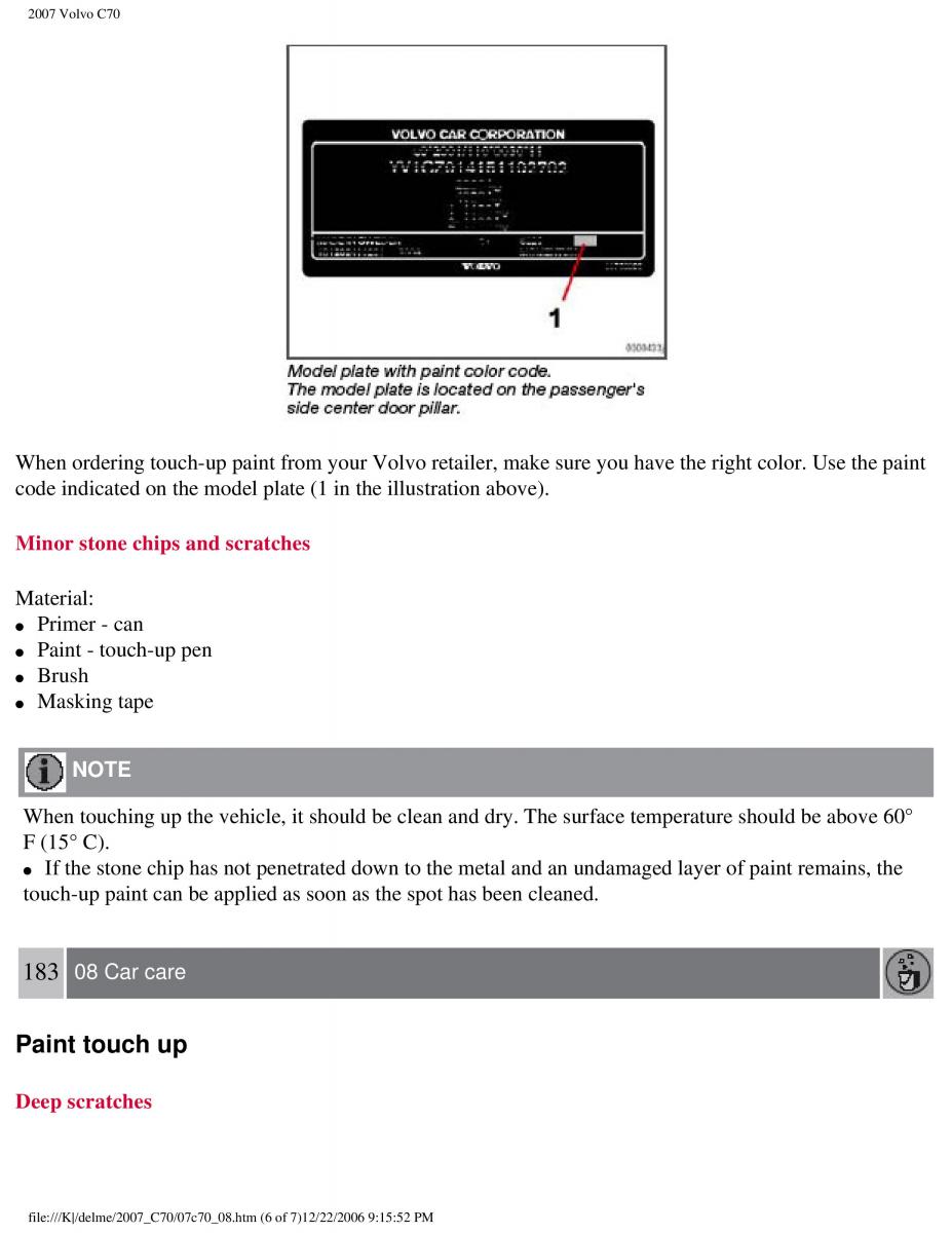 Volvo C70 M II 2 owners manual / page 195