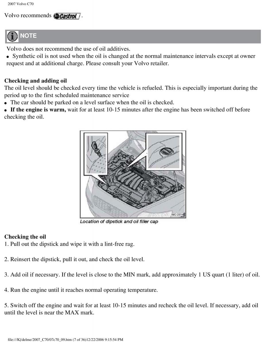 Volvo C70 M II 2 owners manual / page 203