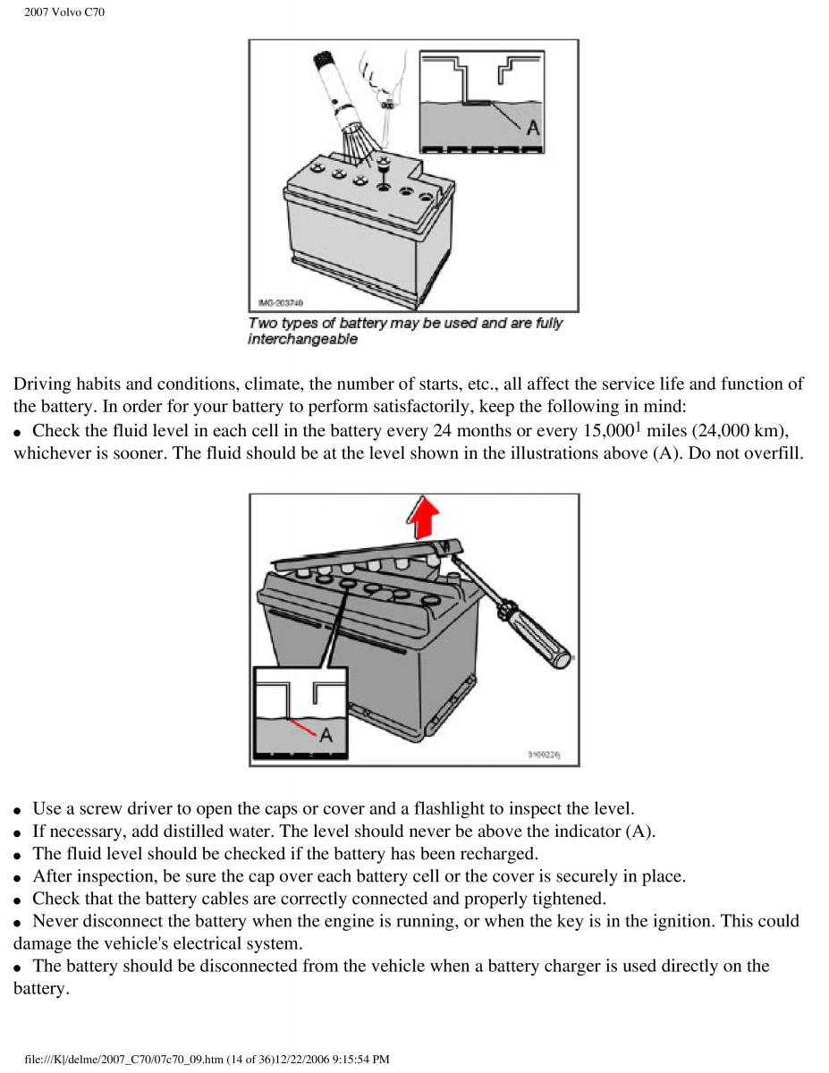 Volvo C70 M II 2 owners manual / page 210