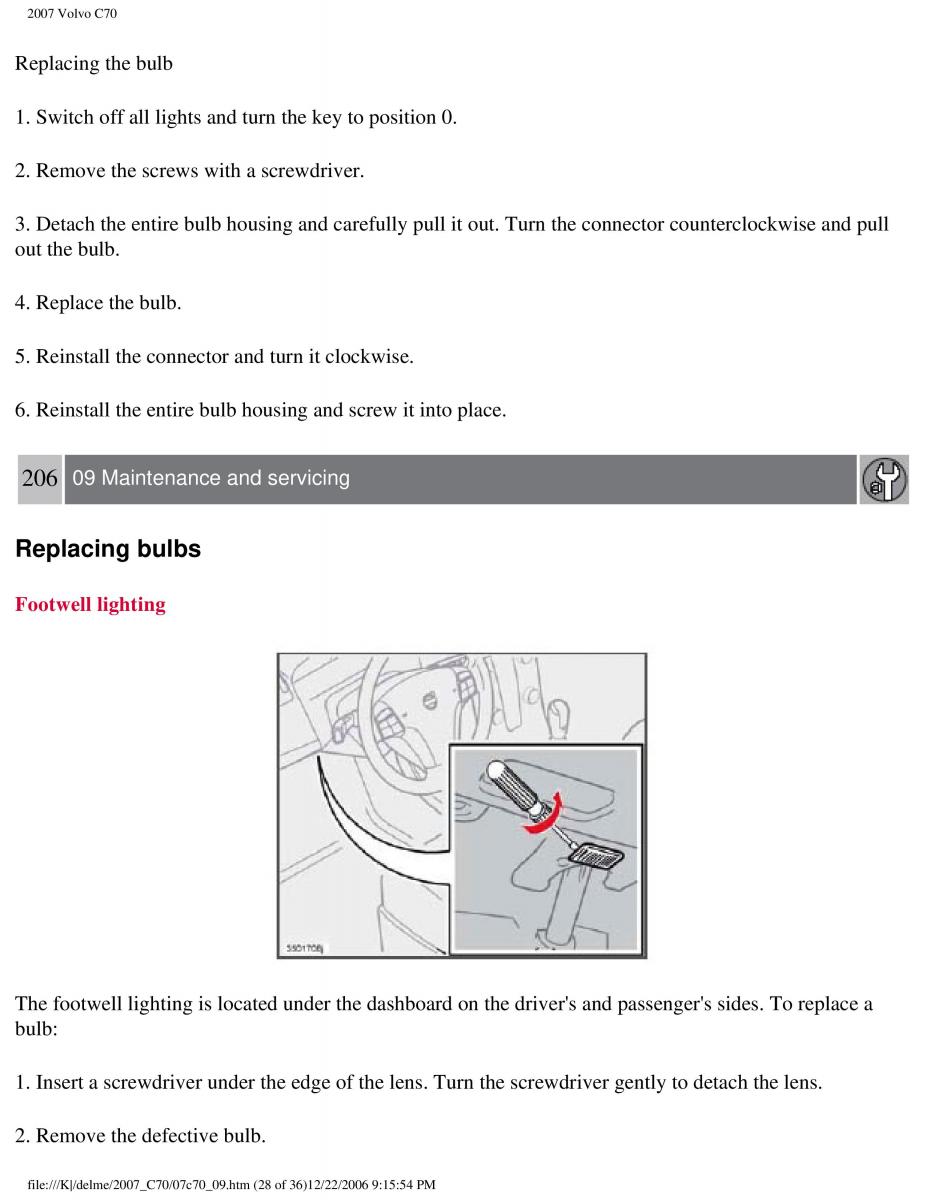 Volvo C70 M II 2 owners manual / page 224