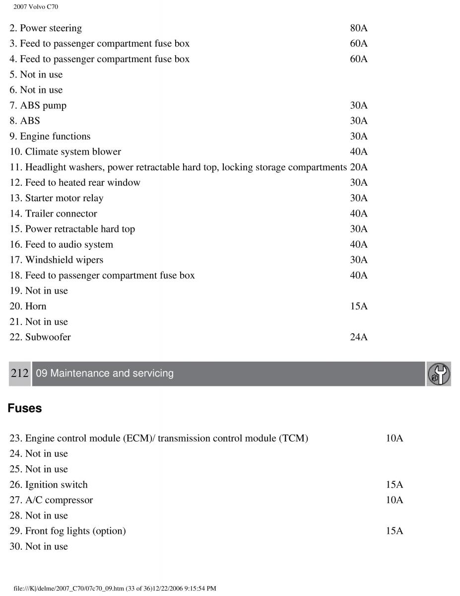 Volvo C70 M II 2 owners manual / page 229