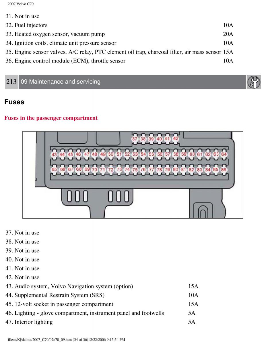 Volvo C70 M II 2 owners manual / page 230