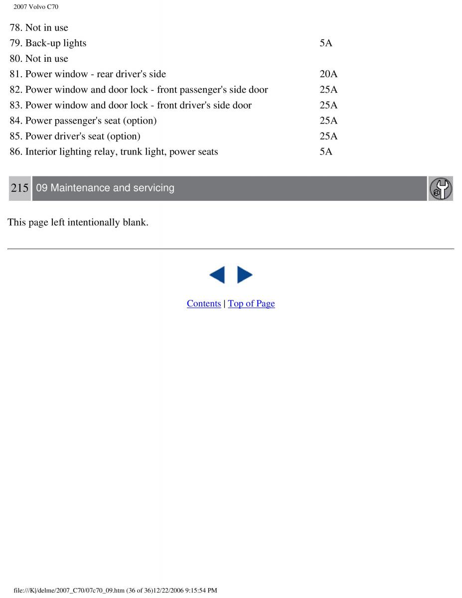 Volvo C70 M II 2 owners manual / page 232