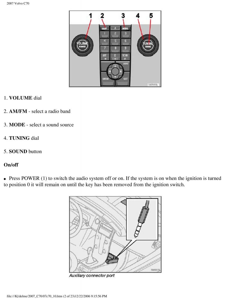 Volvo C70 M II 2 owners manual / page 234