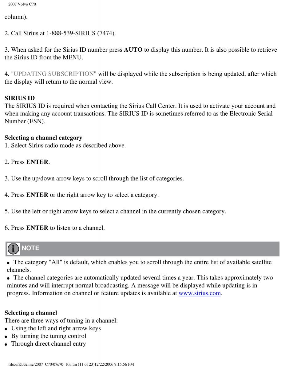 Volvo C70 M II 2 owners manual / page 243