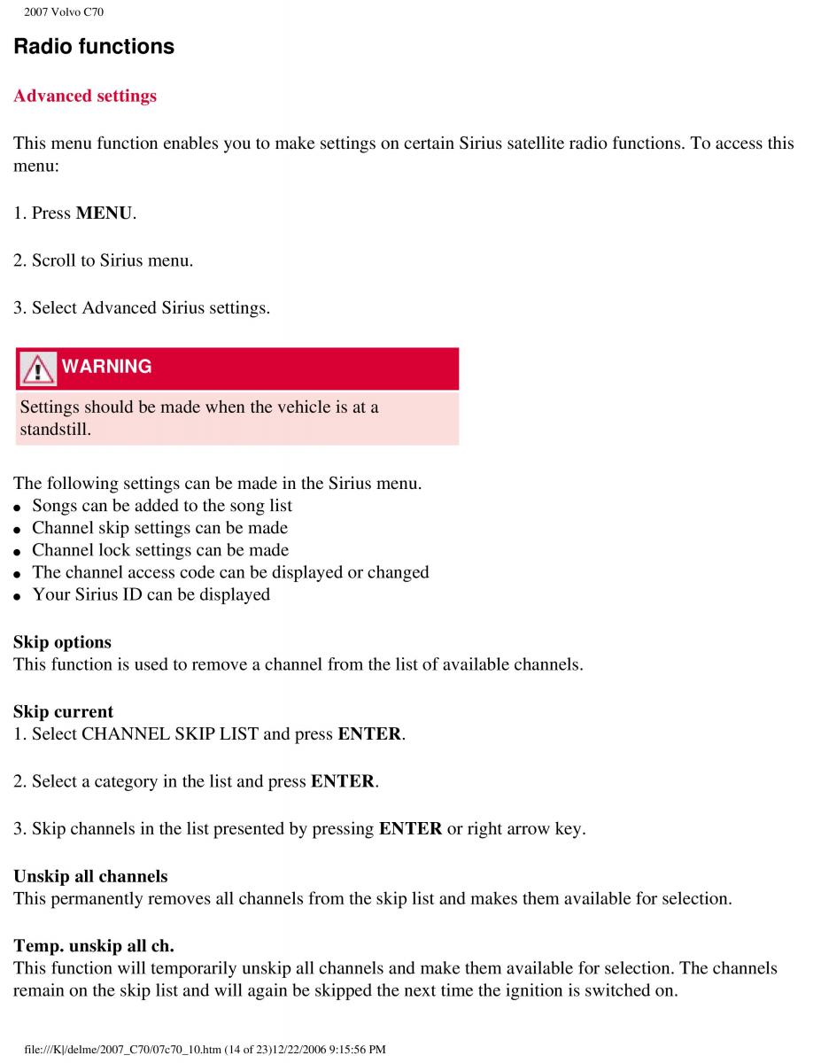 Volvo C70 M II 2 owners manual / page 246