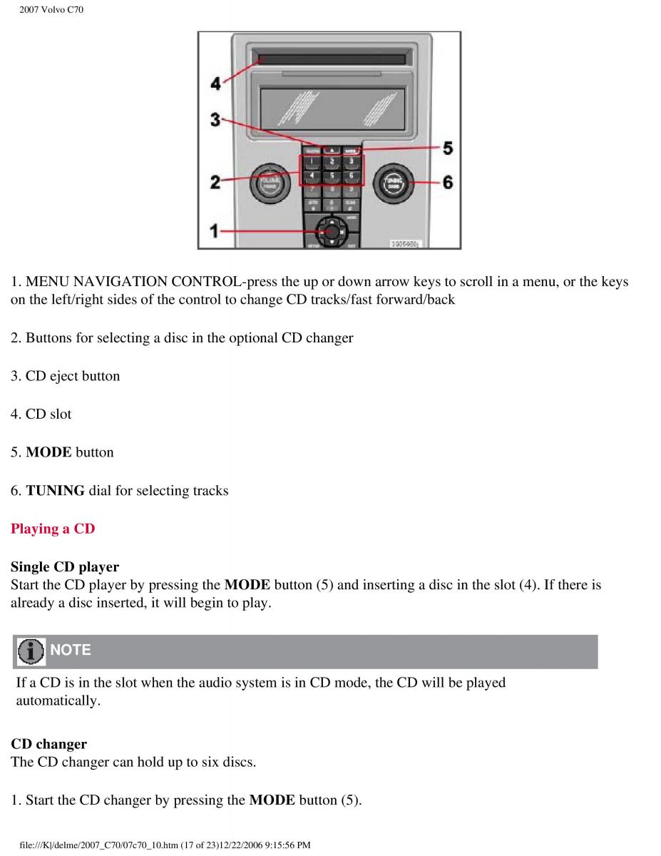 Volvo C70 M II 2 owners manual / page 249