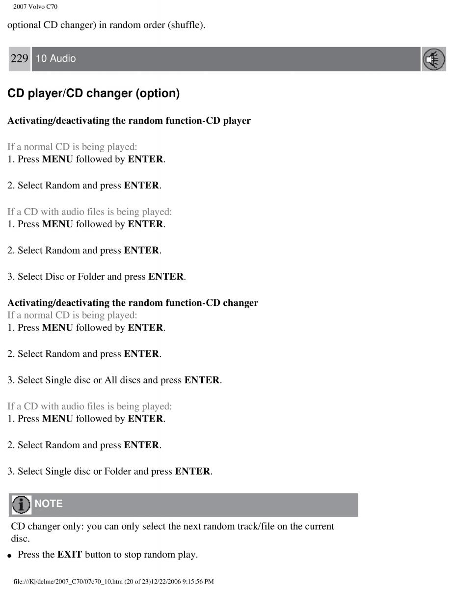 Volvo C70 M II 2 owners manual / page 252