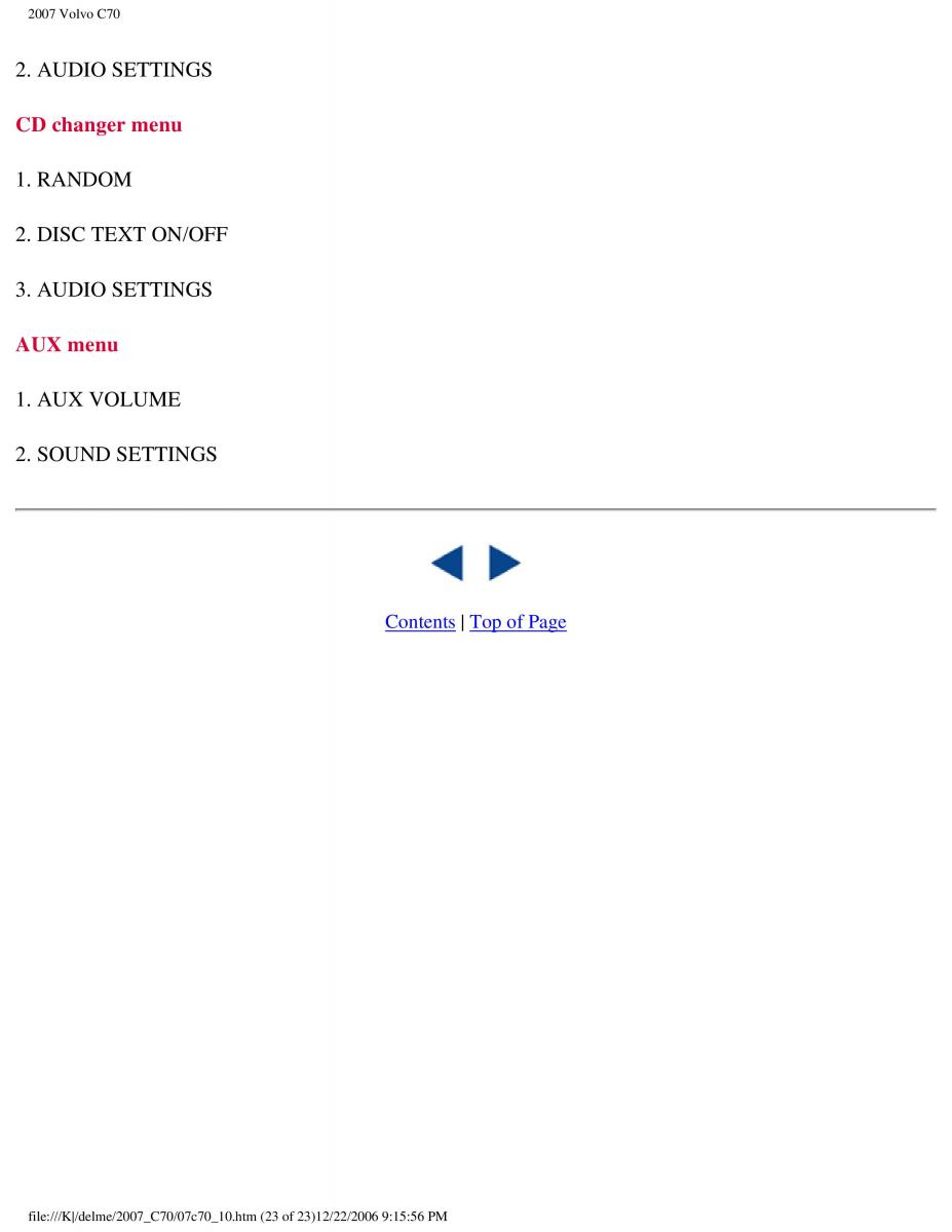 Volvo C70 M II 2 owners manual / page 255