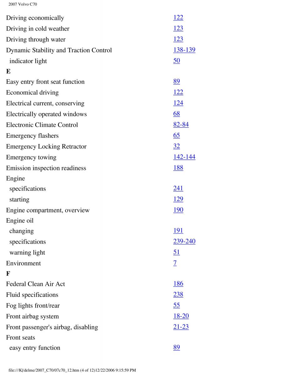 Volvo C70 M II 2 owners manual / page 268