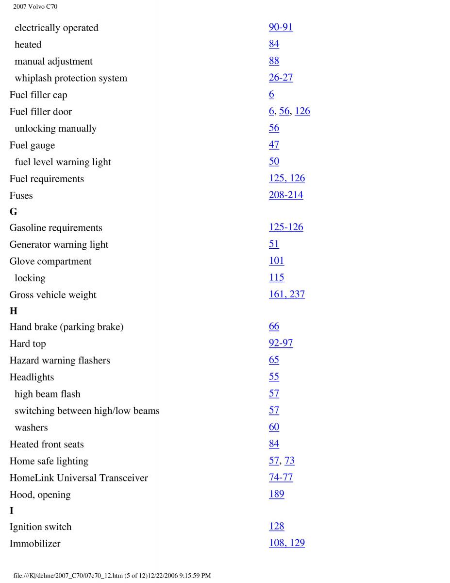 Volvo C70 M II 2 owners manual / page 269