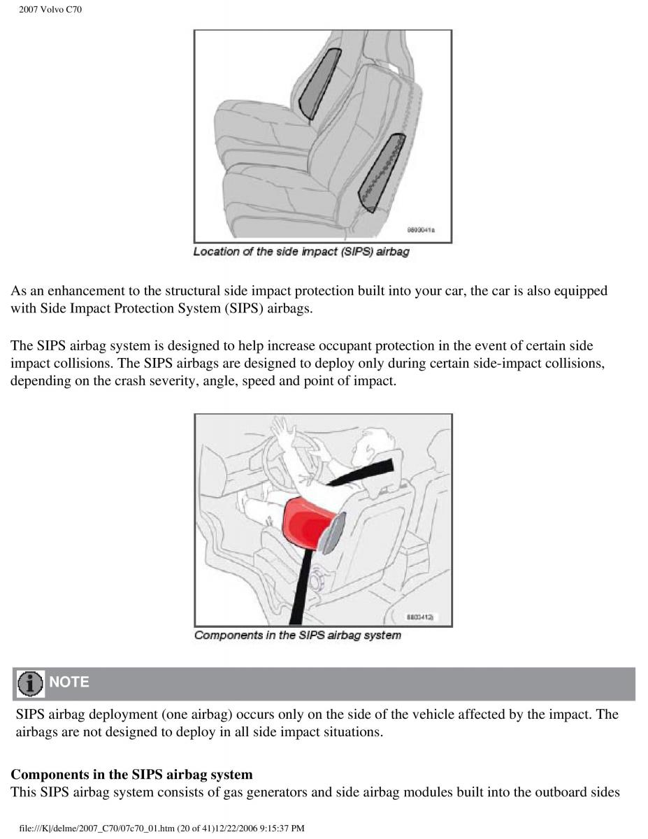 Volvo C70 M II 2 owners manual / page 27