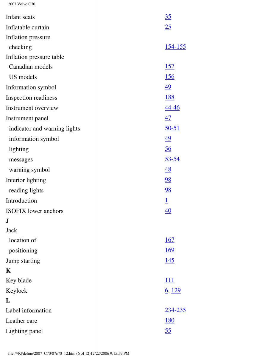 Volvo C70 M II 2 owners manual / page 270