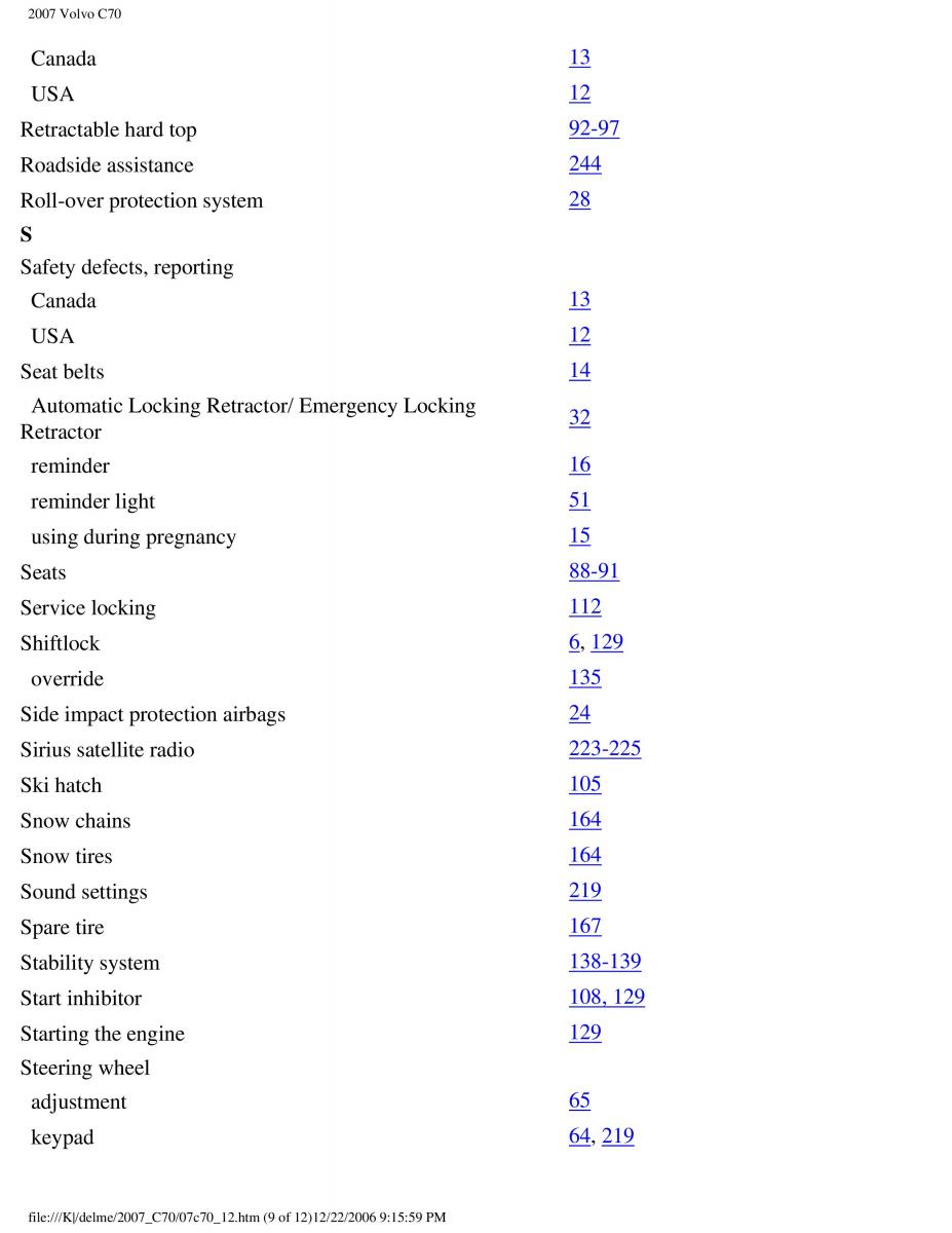 Volvo C70 M II 2 owners manual / page 273