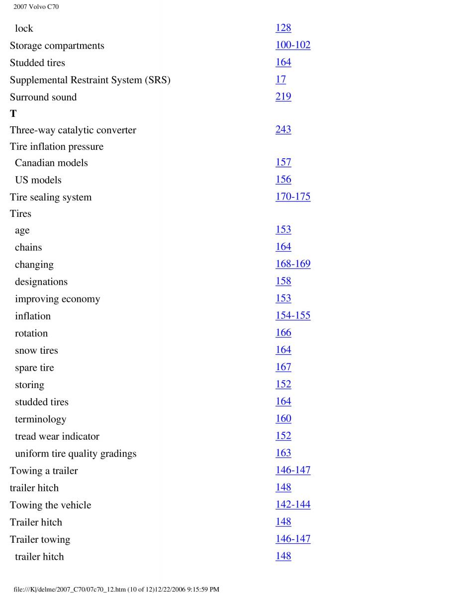 Volvo C70 M II 2 owners manual / page 274