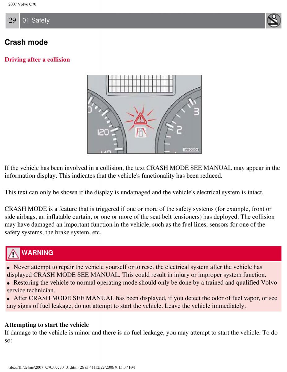 Volvo C70 M II 2 owners manual / page 33