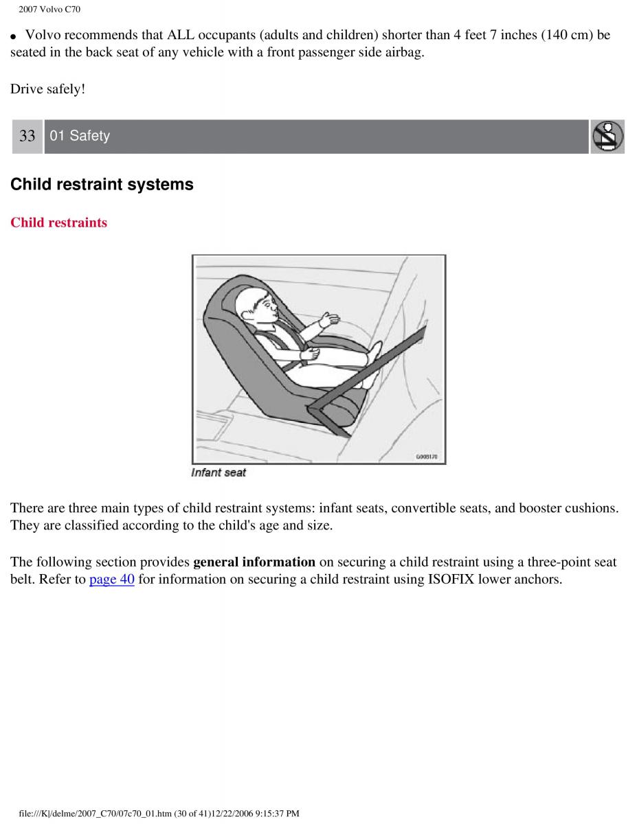 Volvo C70 M II 2 owners manual / page 37