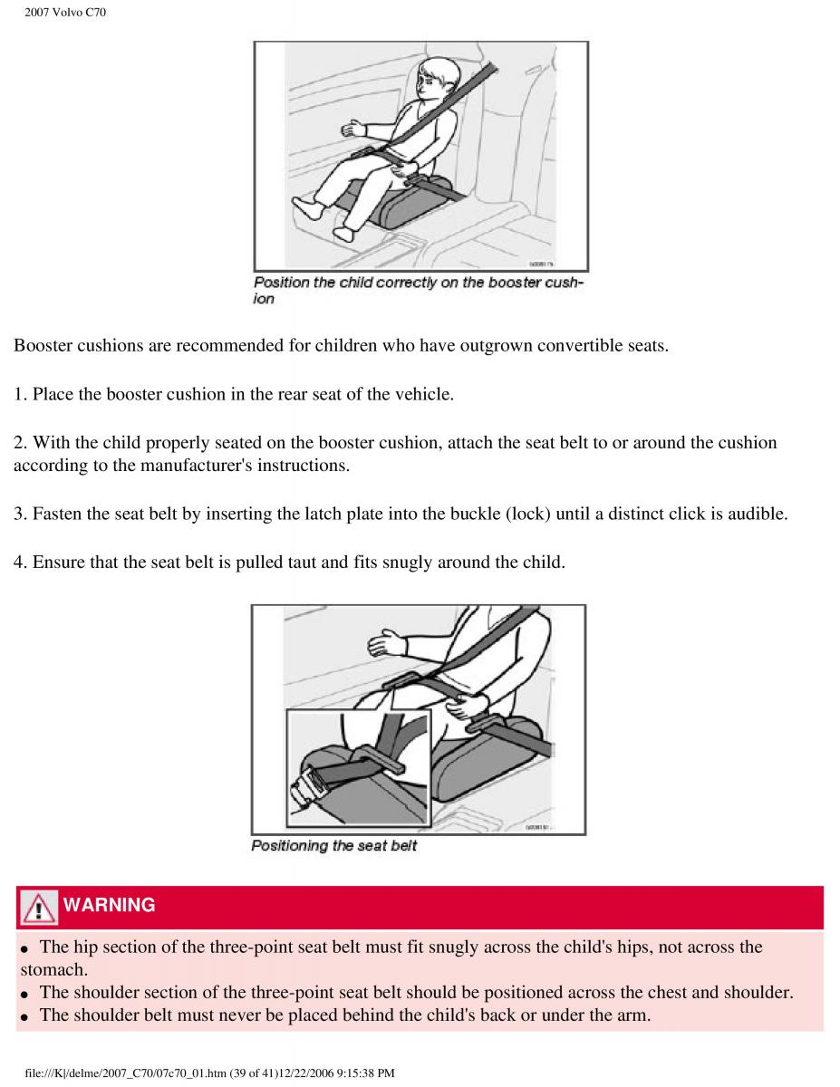 Volvo C70 M II 2 owners manual / page 46