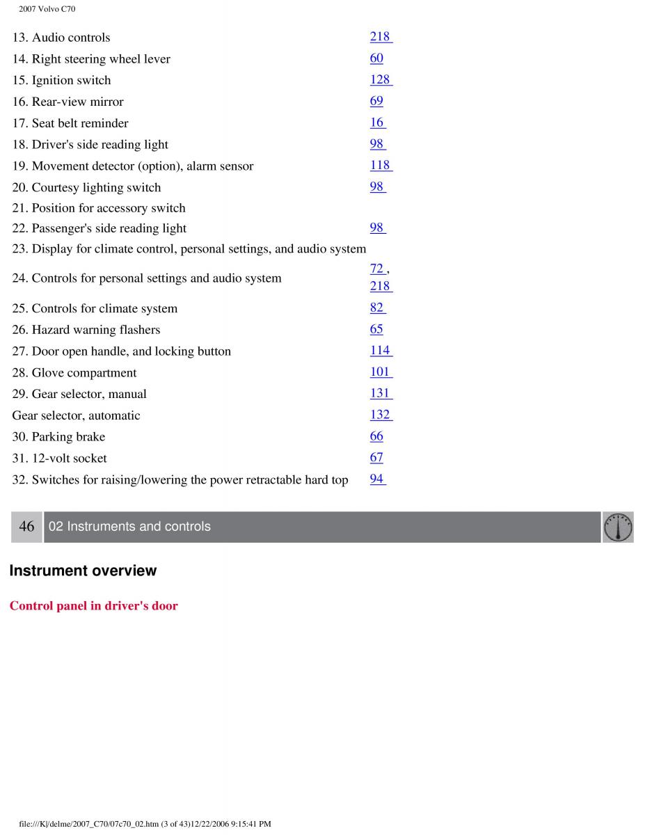 Volvo C70 M II 2 owners manual / page 51