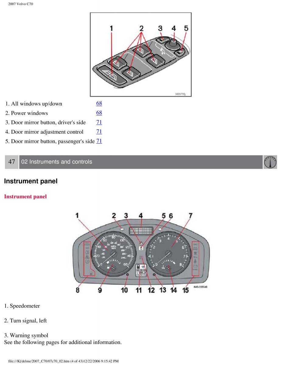 Volvo C70 M II 2 owners manual / page 52