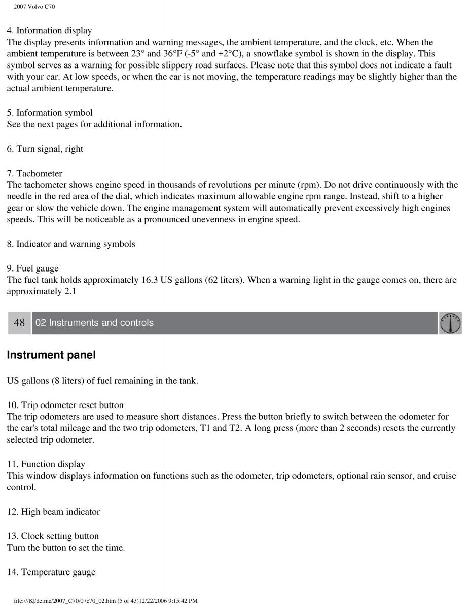 Volvo C70 M II 2 owners manual / page 53