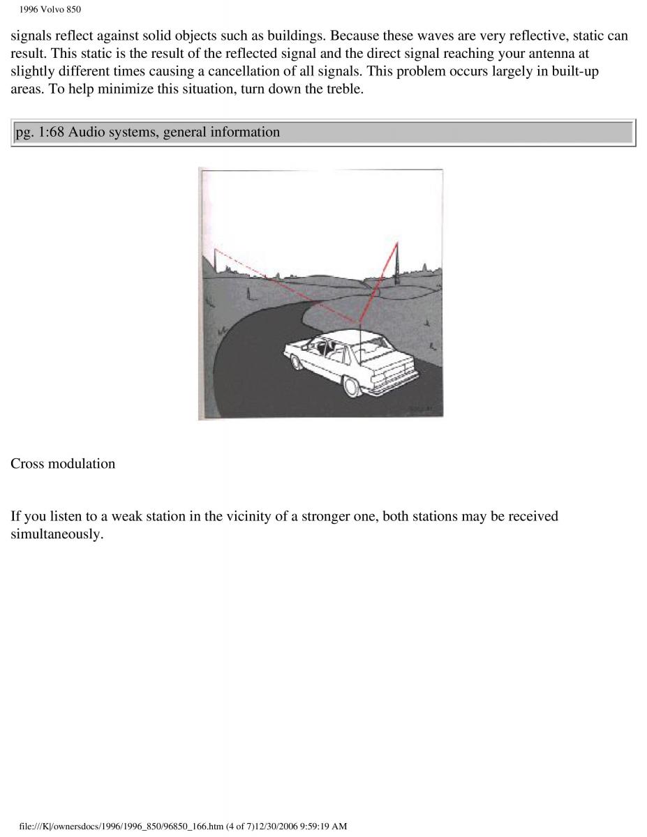 Volvo 850 owners manual / page 96