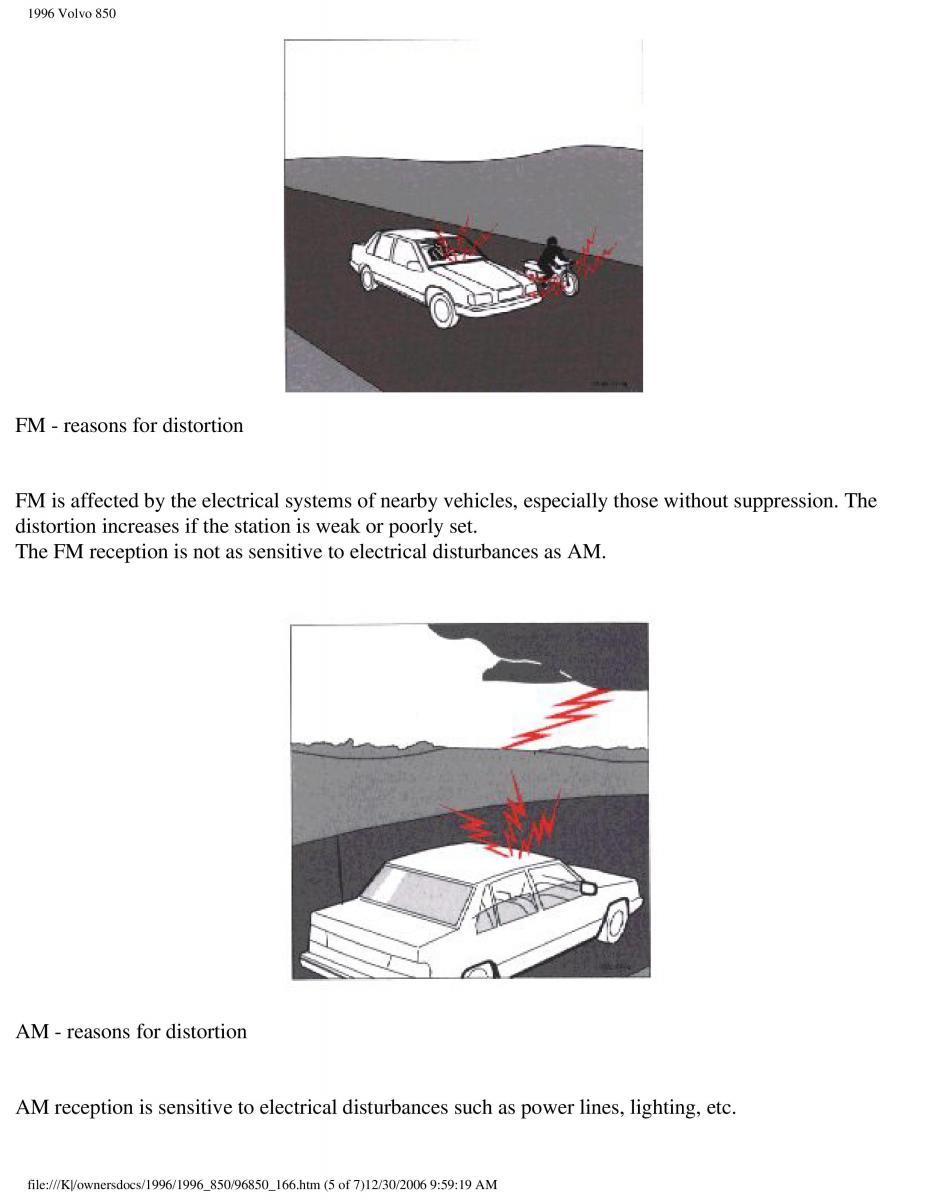 Volvo 850 owners manual / page 97