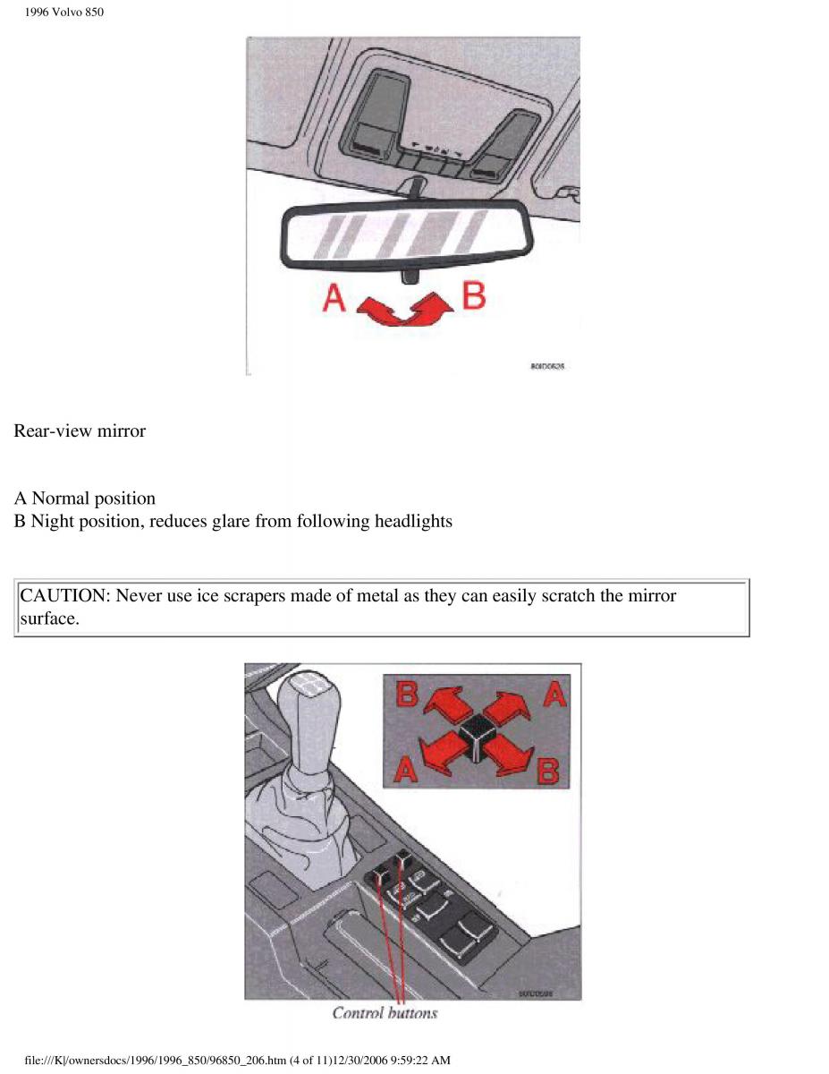 Volvo 850 owners manual / page 111