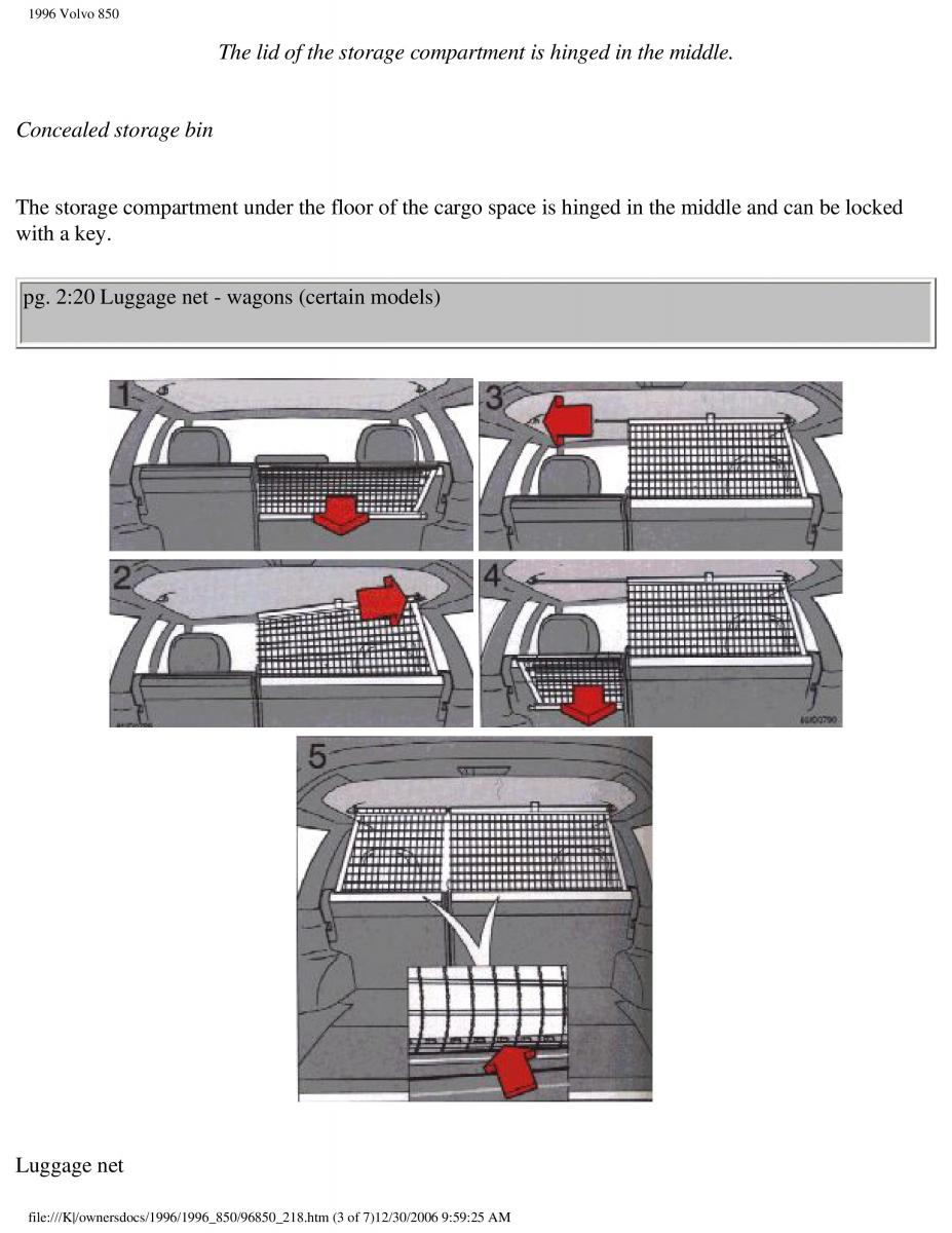 Volvo 850 owners manual / page 133