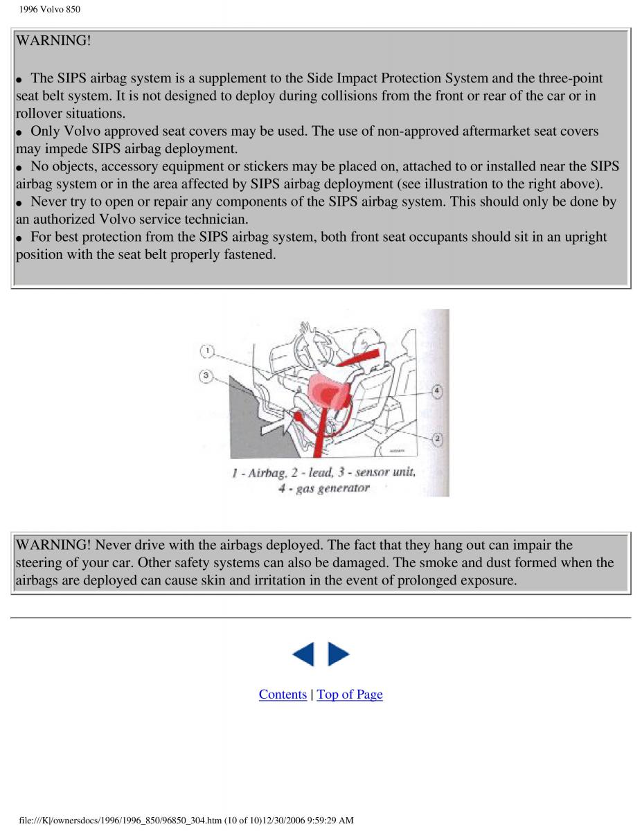 Volvo 850 owners manual / page 151