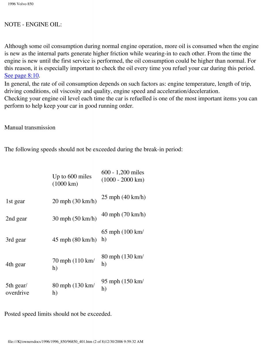 Volvo 850 owners manual / page 160