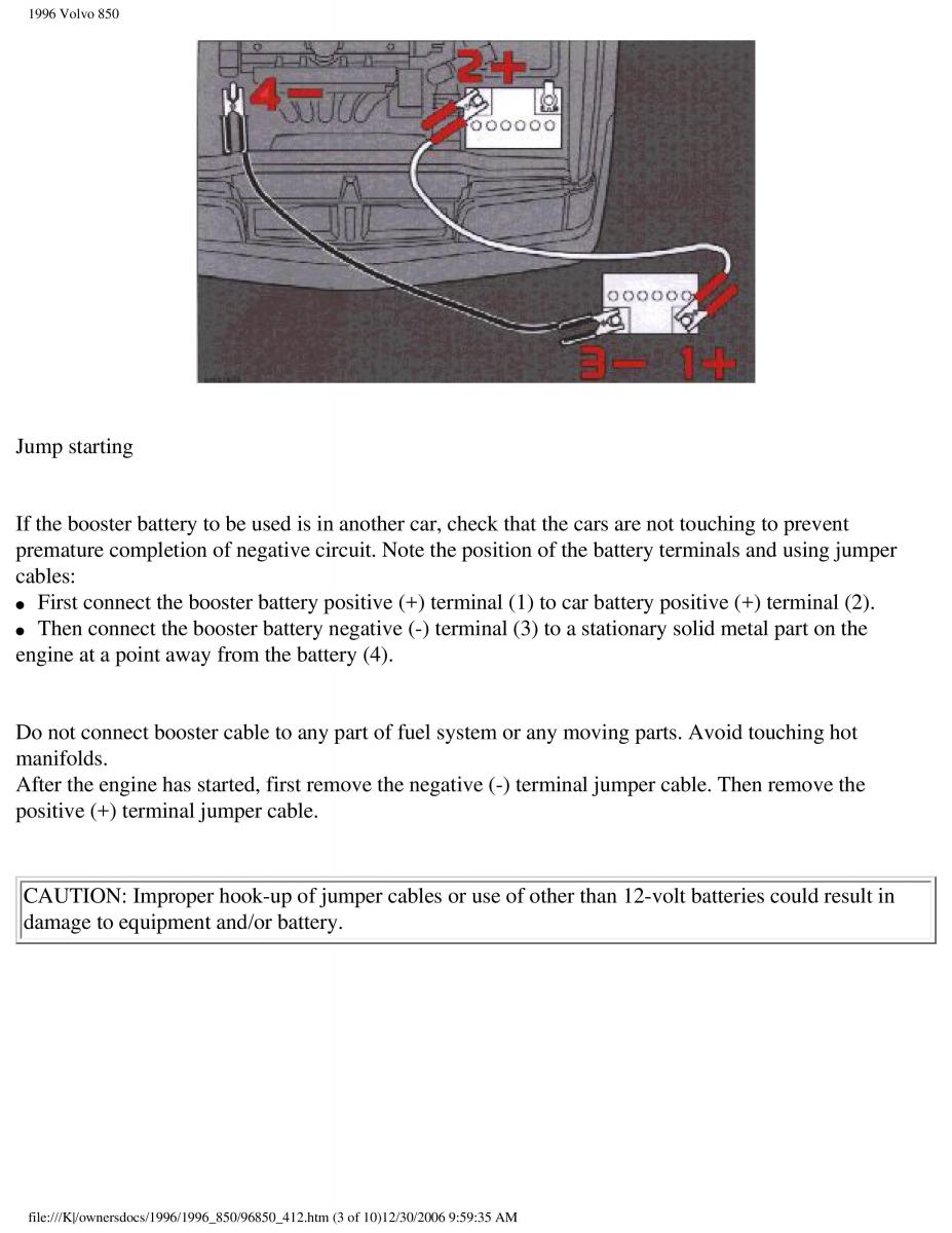 Volvo 850 owners manual / page 179