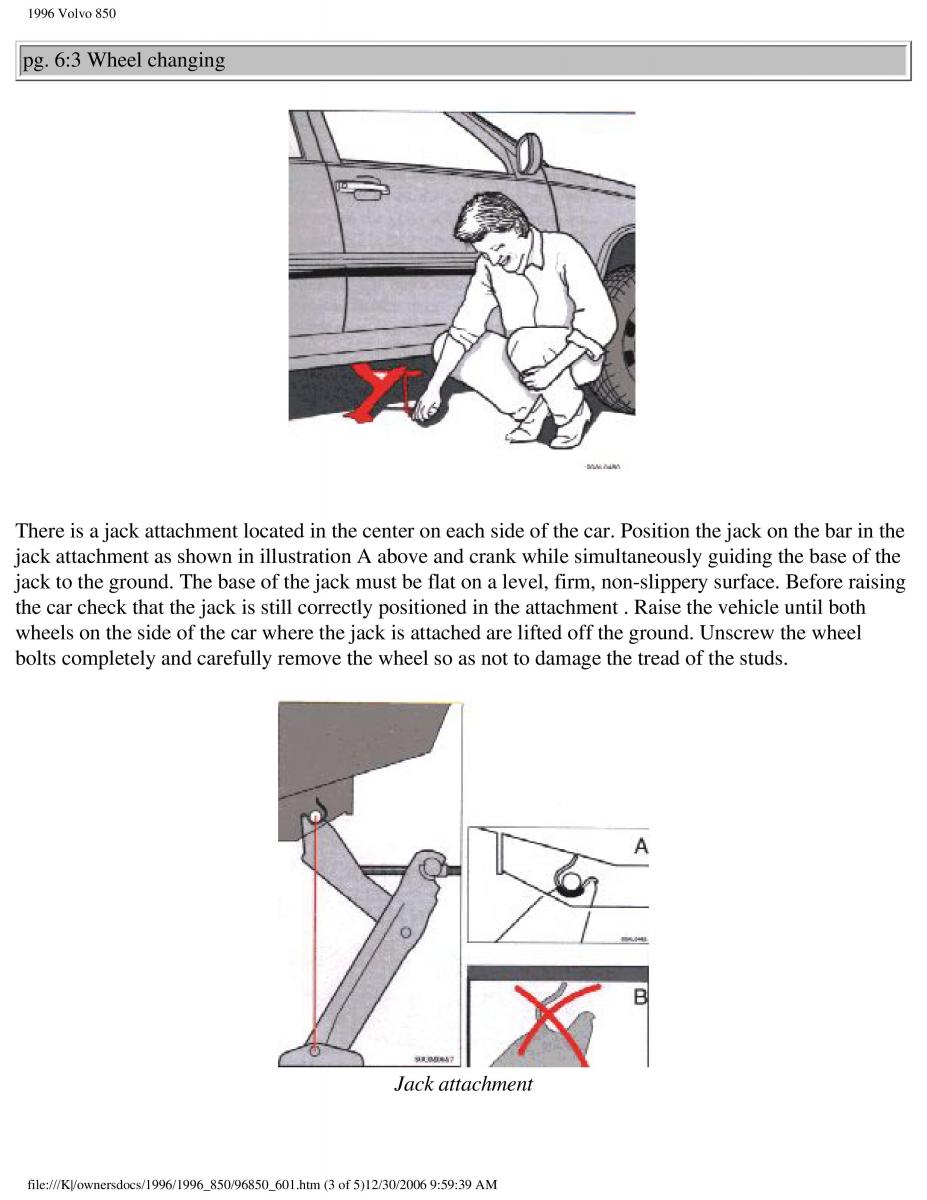 Volvo 850 owners manual / page 194