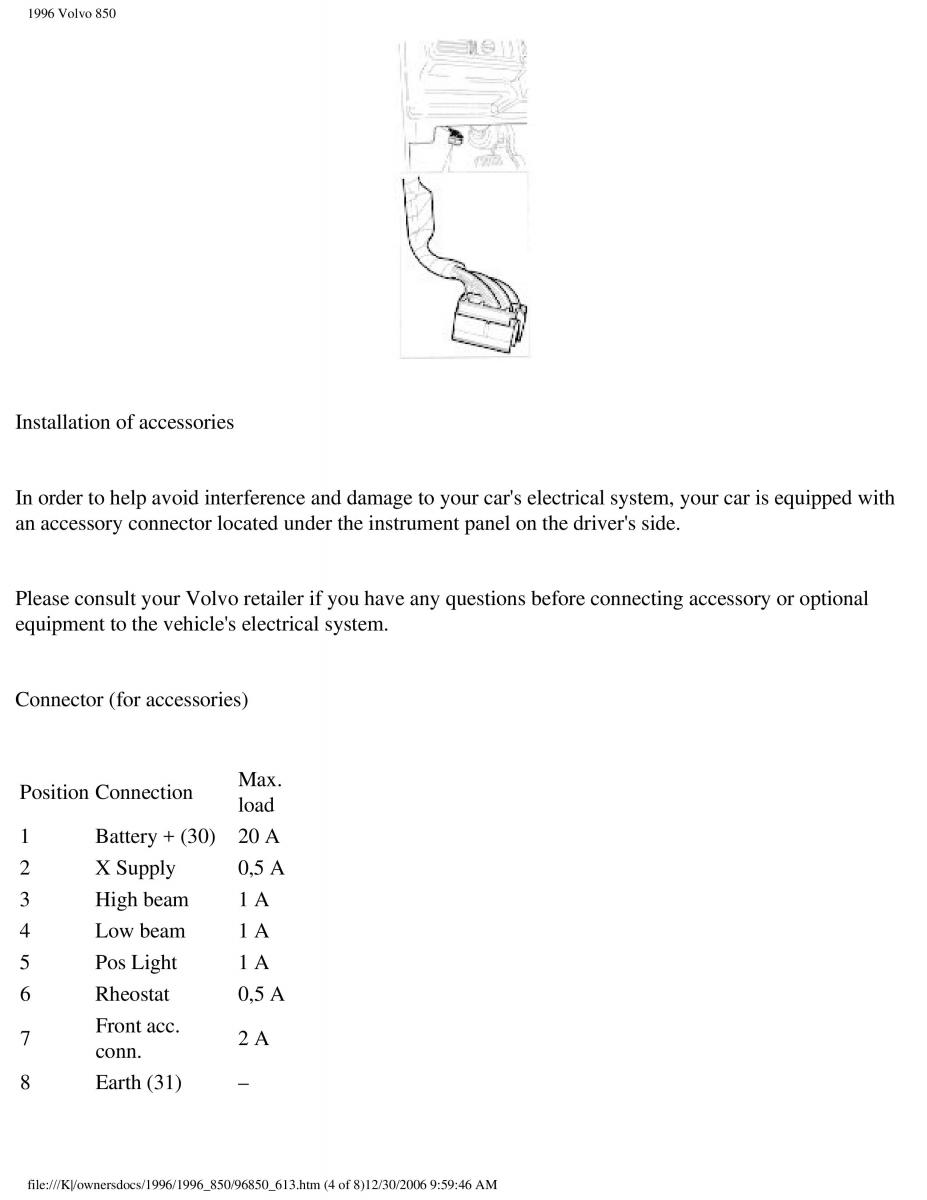 Volvo 850 owners manual / page 213