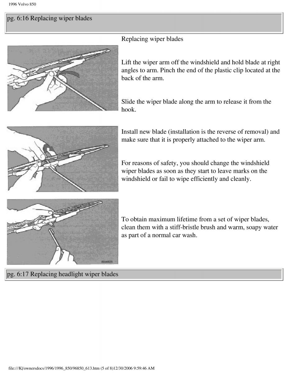 Volvo 850 owners manual / page 214