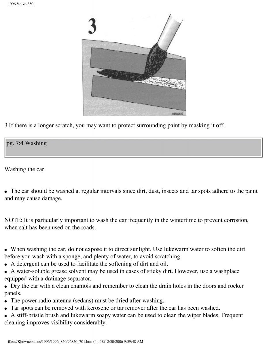 Volvo 850 owners manual / page 221